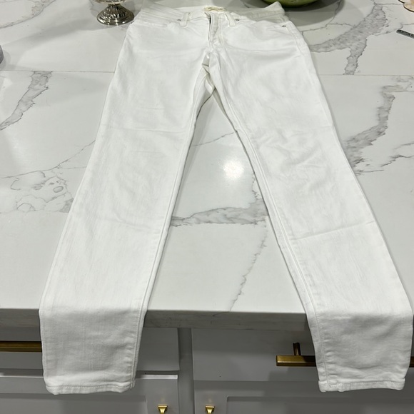 Madewell 9” Mid Rise‎ Skinny Jeans in Pure White. Size 27 T (531) - Picture 4 of 11
